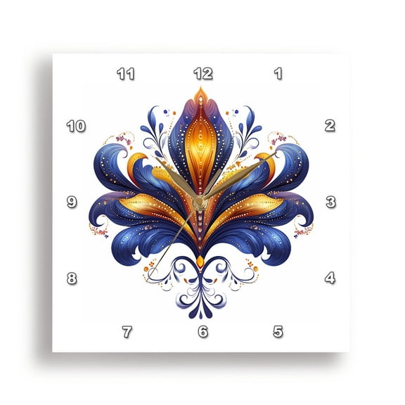 3dRose, An artsy image of a fleur-de-lis symbol of Mardi Gras festival gift, 15x15 Wall Clock