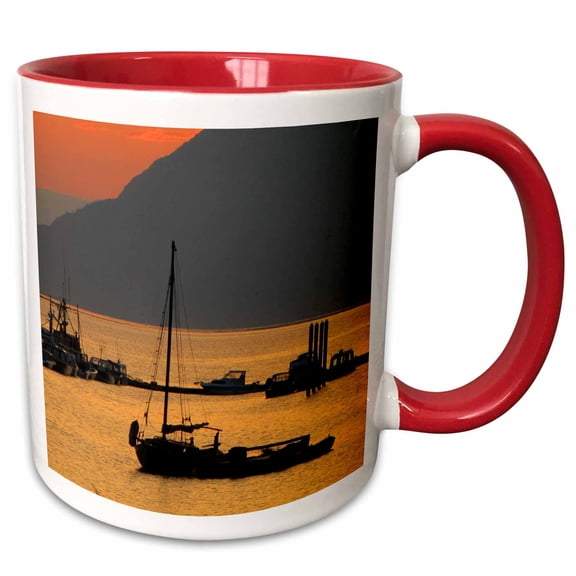 3drose, Anchored for the Night in Cannery Bay in Haines Alaska, 11oz Two-tone Red Mug