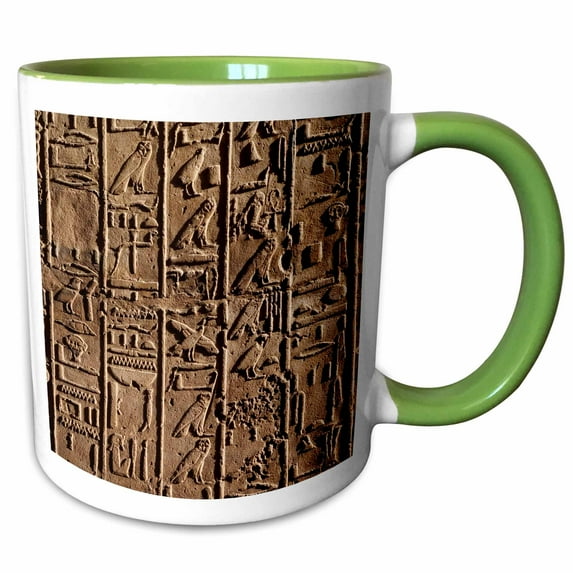 3drose, Ancient Hieroglyphics, Temple of Karnak, Luxor, Egypt-af14 Aje0078 - Adam Jones, 15oz Two-tone Green Mug