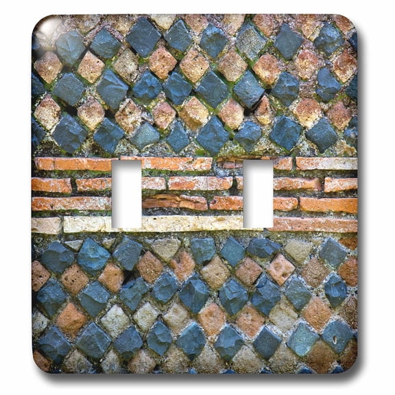 3dRose, Ancient Roman Stone Wall, Ostia Antica Ruins, Rome, Italy., double toggle switch