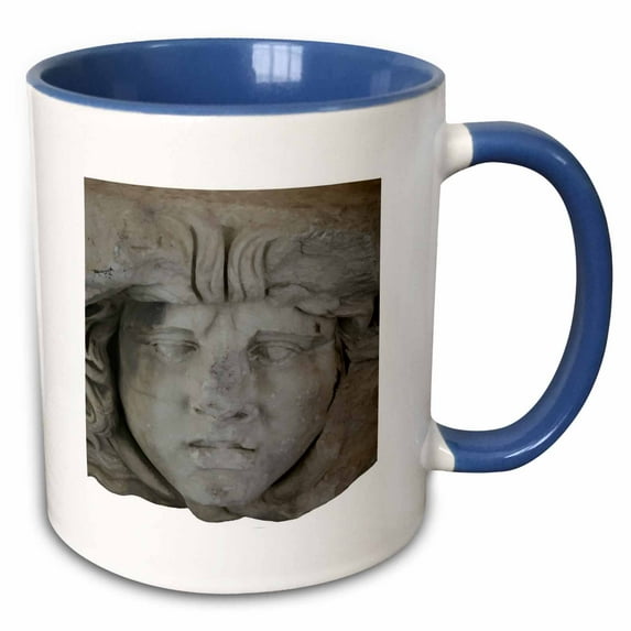3drose, Ancient Sculptures Ruins of Aphrodisias Aphrodite Cut Out, 11oz Two-tone Blue Mug