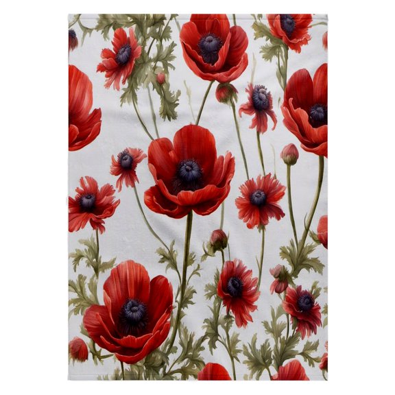 3dRose, Anemone Floral Pattern Vector Cut Out, 22x30 Bath Hand Pool Towel
