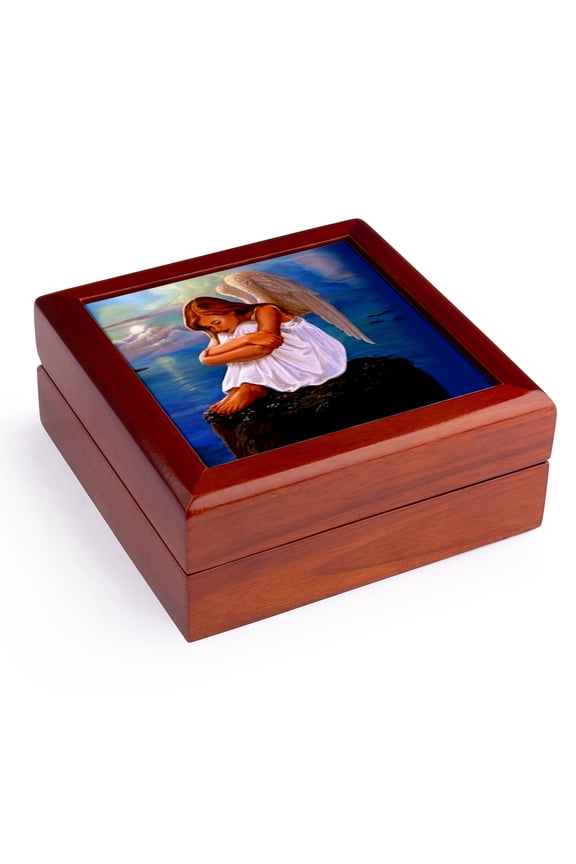 , Angel, Jewelry Box 5.5x5.5 inch with 4 inch tile