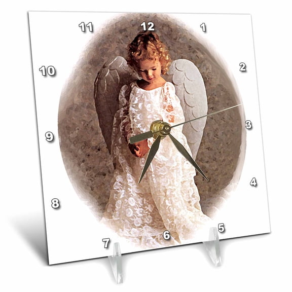 3dRose, Angel Victorian Style, 6x6 Desk Clock
