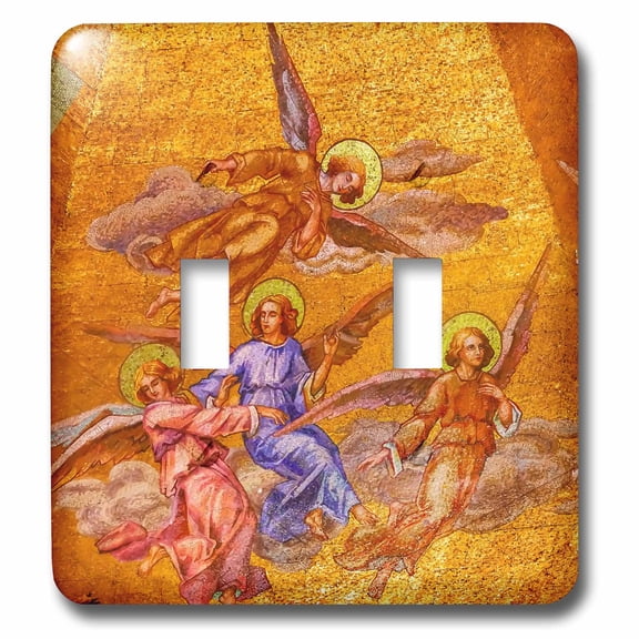 3dRose, Angels Mosaic in Old Basilica, Guadalupe, Mexico City, Mexico., double toggle switch