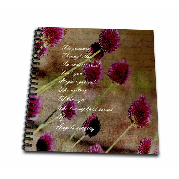3dRose, Angels Singing Inspired Pink Garden Floral - Poetry by Patricia Sanders, Drawing Book 8 x 8 inch