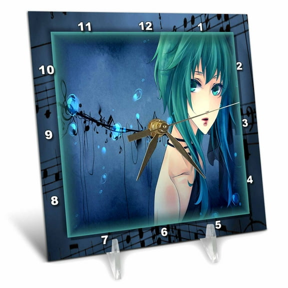 3dRose, Anime and Notes, 6x6 Desk Clock