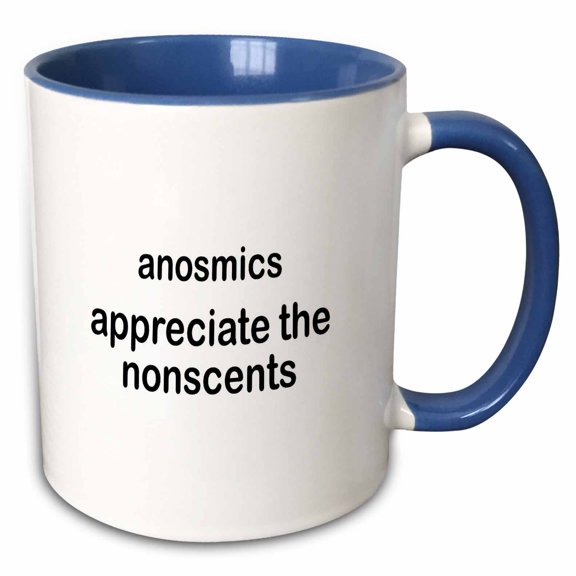 3drose, Anosmics Appreciate the Nonscents Anosmia Awareness, 15oz Two-tone Blue Mug