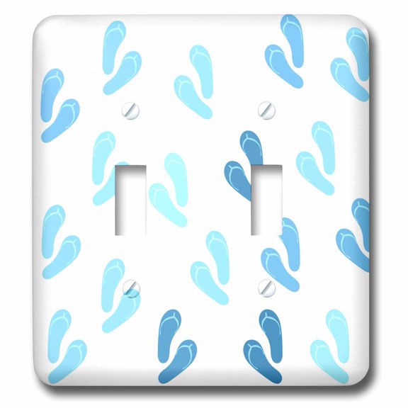 3dRose, Aqua Blue Flip Flops- Beach Themed Art- Summer, double toggle switch