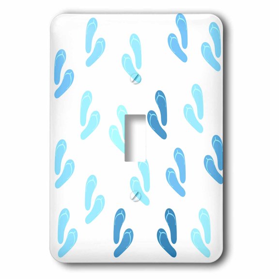 3dRose, Aqua Blue Flip Flops- Beach Themed Art- Summer, single toggle switch