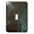 thumbnail image 1 of 3dRose, Aqua Green Elegant Vines on Brown Tones, single toggle switch, 1 of 1