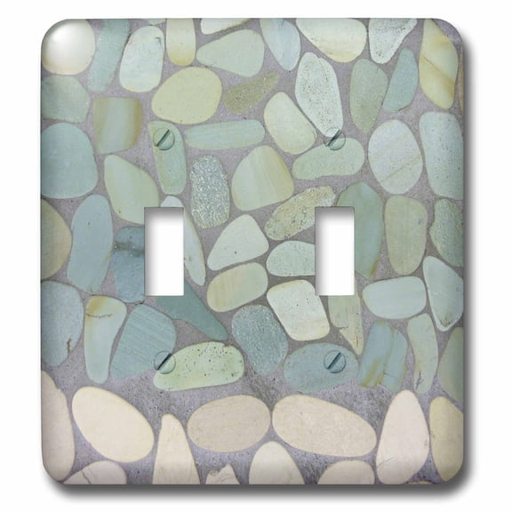 3dRose, Aqua Ivory and Mint Green Stones, double toggle switch