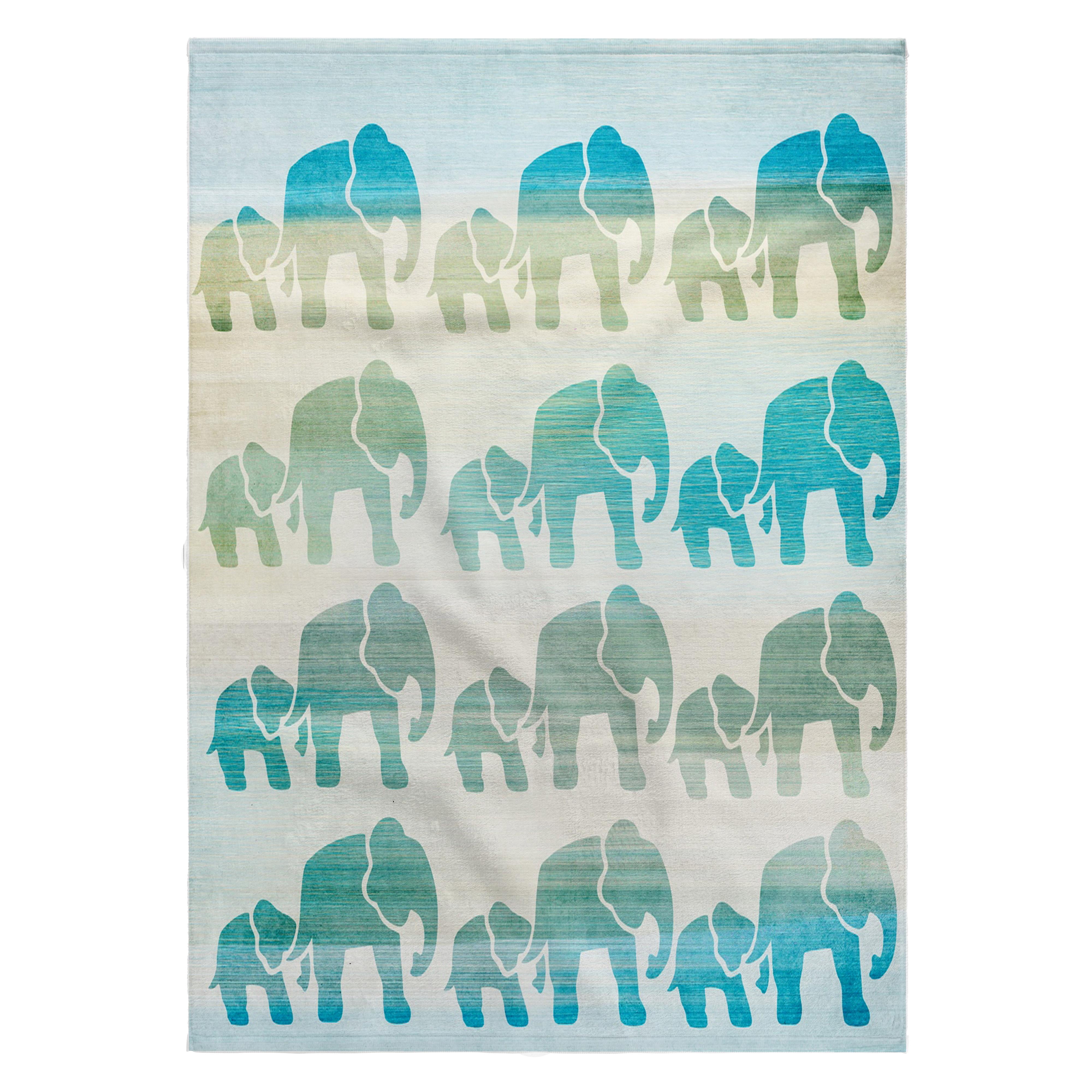 3dRose, Aqua Mom and Baby Elephants animals, 22x30 Bath Hand Pool Towel