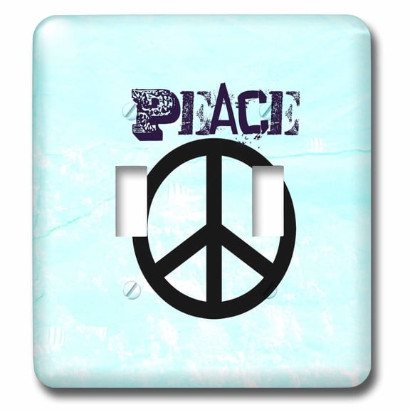 3dRose, Aqua Peace Sign Symbols Spirituality, double toggle switch