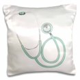 thumbnail image 1 of 3dRose, Aqua and White Medical Stethoscope Illustration, 16x16 inch Pillow Case, 1 of 1