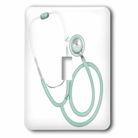 3dRose, Aqua and White Medical Stethoscope Illustration, single toggle switch