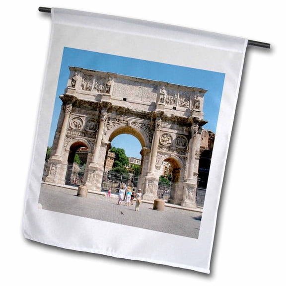 3dRose, Arch of Constantine, Triumphal arch, Rome Italy - EU16 PRI0107 - Prisma, 12 x 18 inch Garden Flag