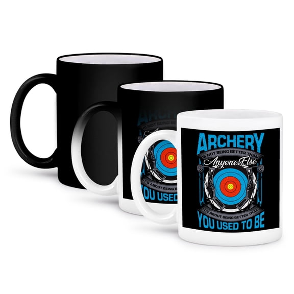 3dRose, Archery is not Being Better Than Anyone Else Arrow, 11oz Magic Transforming Mug