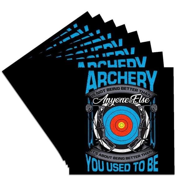 3dRose, Archery is not Being Better Than Anyone Else Arrow, Set of 8 Ceramic Tile Coasters