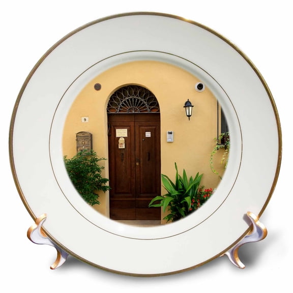 3dRose, Architecture. Pienza. UNESCO World Heritage Site. Italy., 8 inch Porcelain Plate