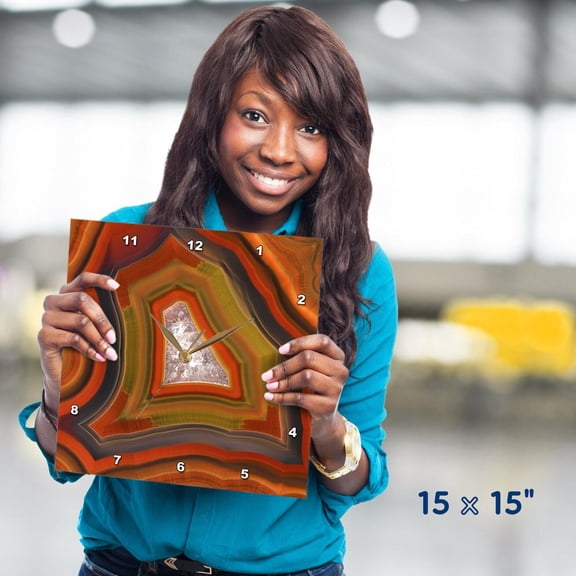 3dRose, Argentina. Condor Agate stone pattern - SA01 BJA0045 - Jaynes Gallery, 15x15 Wall Clock