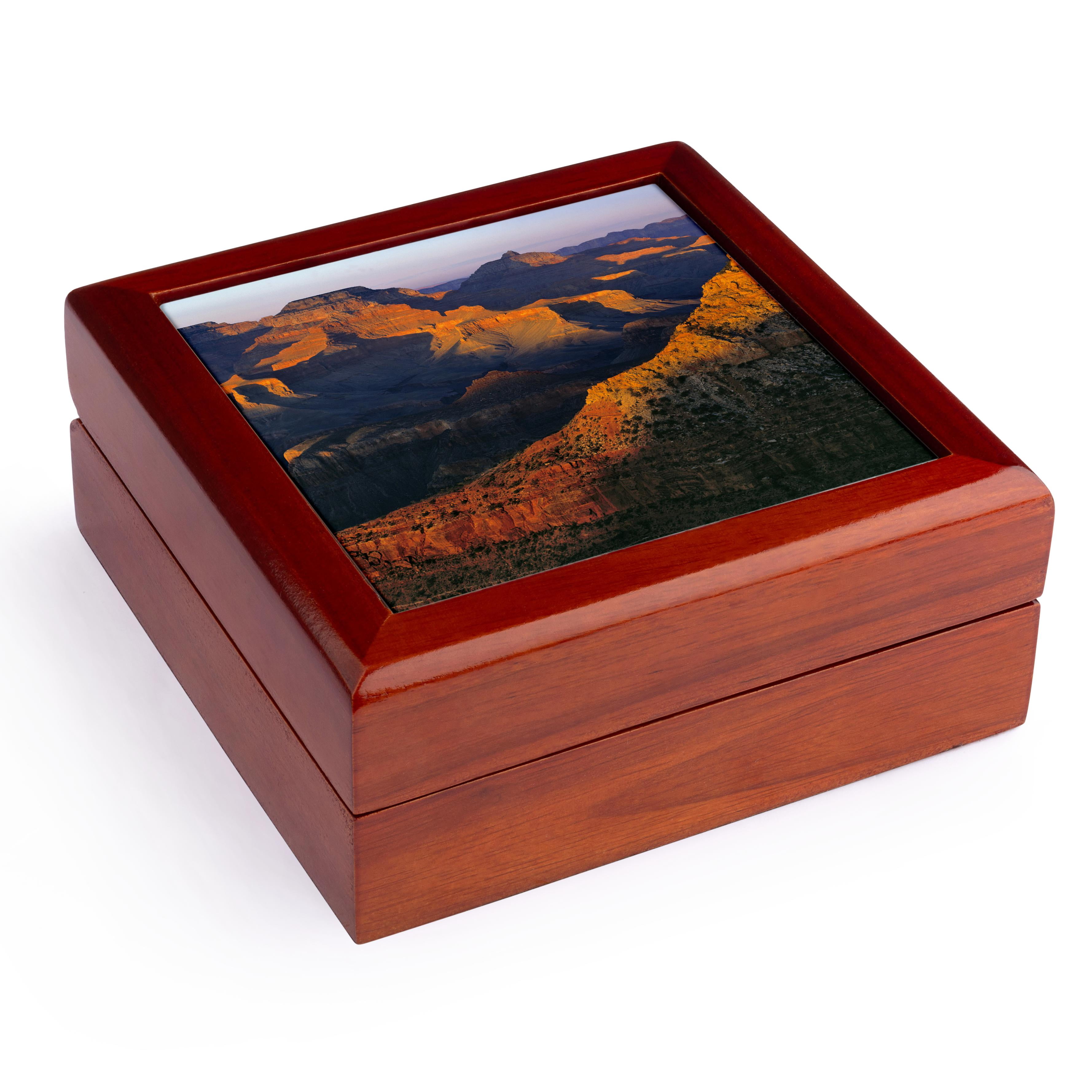 3dRose, Arizona, Grand Canyon NP, Mesas at sunset - US03 RER0009 - Ric Ergenbright, Jewelry Box 5.5x5.5 inch with 4 inch tile