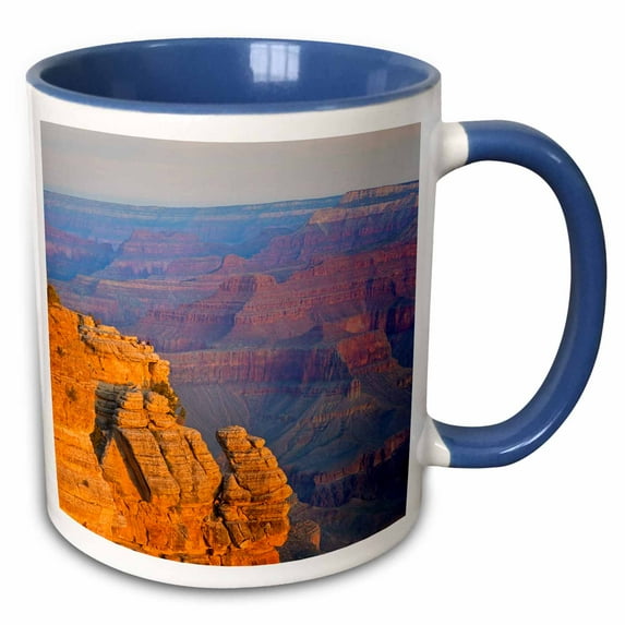 3drose, Arizona, Grand Canyon National Park, South Rim, Mather Point, Sunrise, 11oz Two-tone Blue Mug