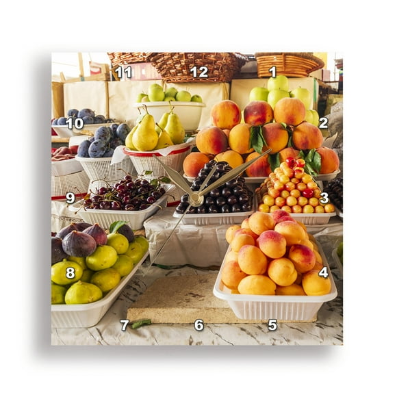3dRose, Armenia, Yerevan. Farmers market. Fruit for sale., 13x13 Wall Clock