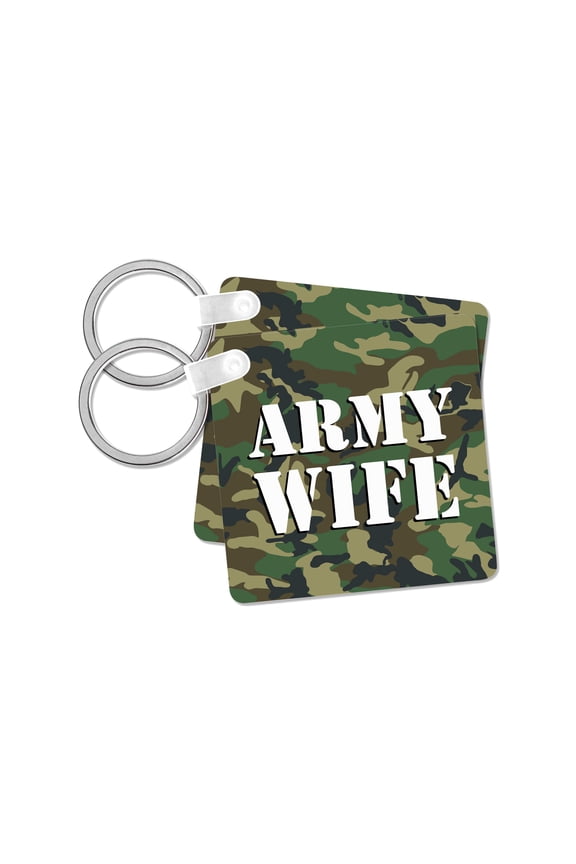 , Army Wife Green Camouflage , set of 2 Key Chains