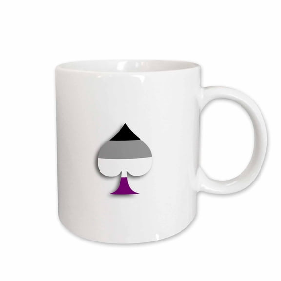 3drose, Aromantic Asexual Spade in Asexuality Pride Flag Colors Aro Ace Pride, 11oz Mug
