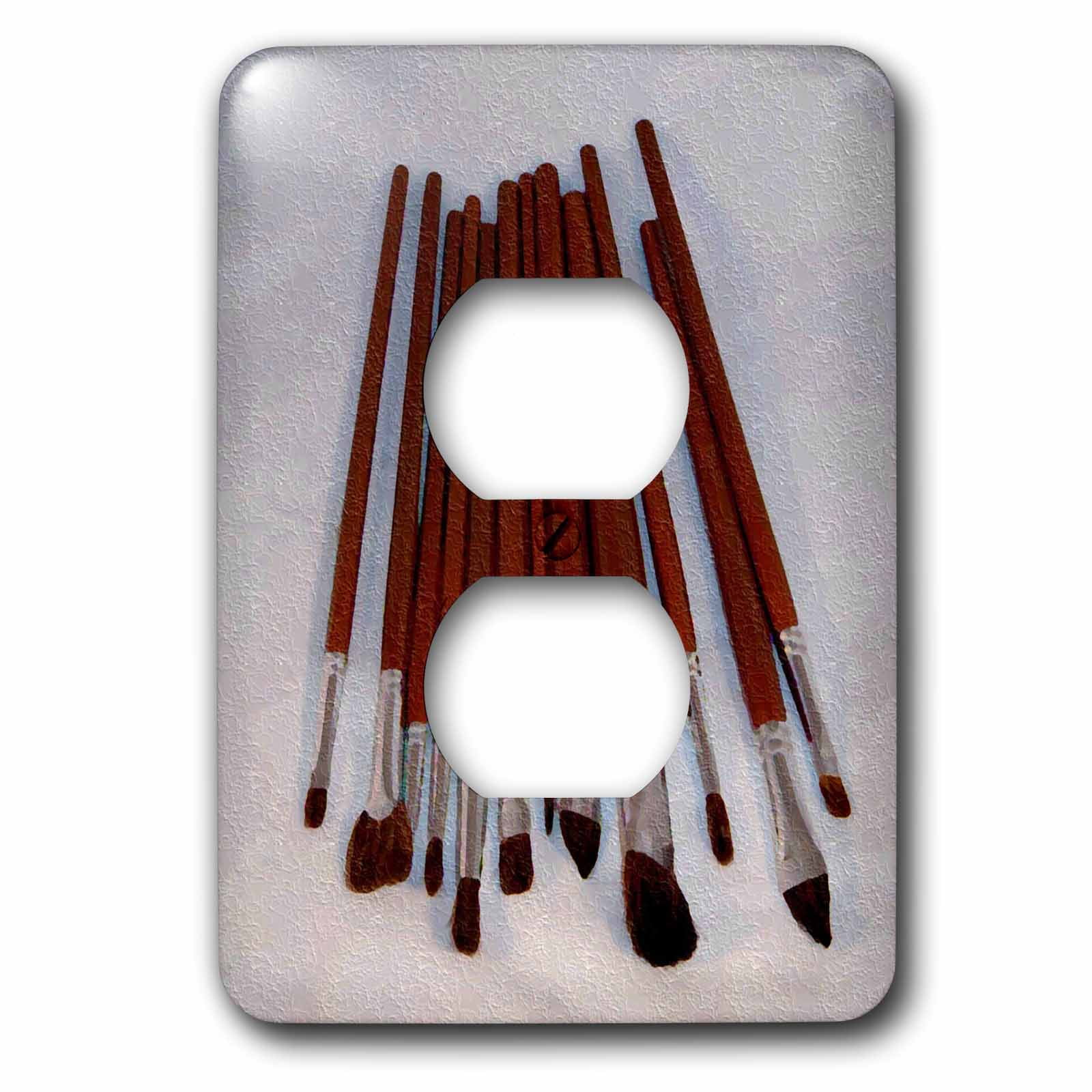 3dRose, Art Brushes Oil Painting, 2 plug outlet cover
