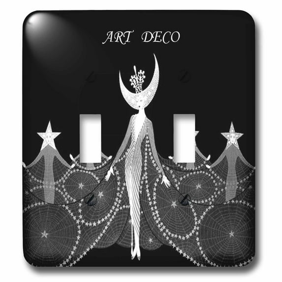 3dRose, Art Deco Dancers In Black n White, double toggle switch