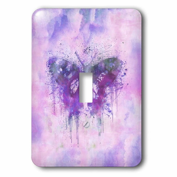 3dRose, Artsy Butterfly Illustration In Pink And Purple, single toggle switch