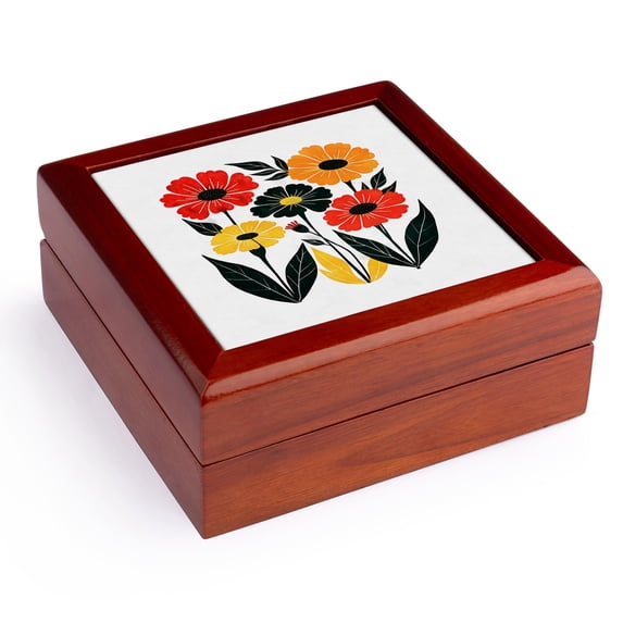 3dRose, Artsy Thank You In Bright Bold Colors, Jewelry Box 5.5x5.5 inch with 4 inch tile