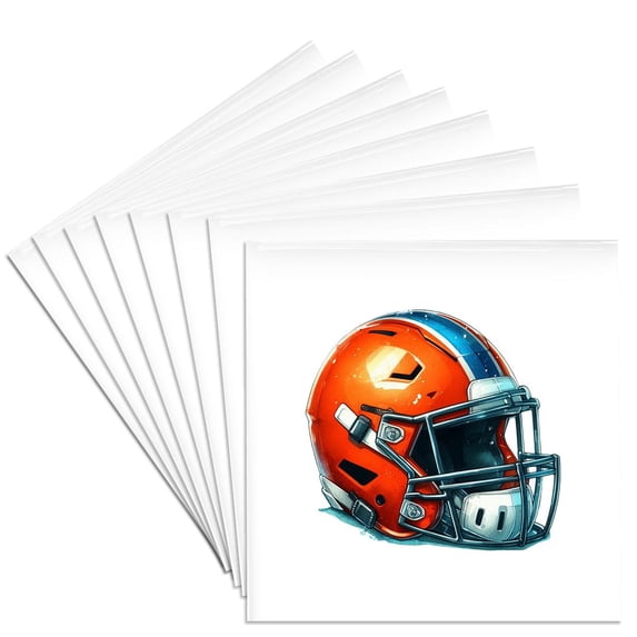 3drose, Artsy Image of a Football Helmet of Red and Blue Colors Sport Gift, Set of 8 Ceramic Tile Coasters