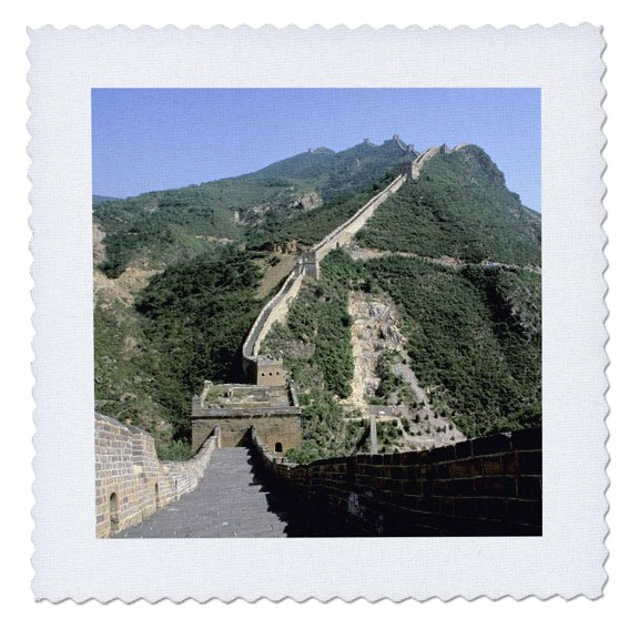 3dRose, Asia, China, Beijing. Great Wall and Simatai Mountains-AS07 BBA0213 - Bill Bachmann, 12x12 inch quilt square