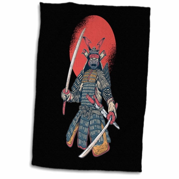 3dRose, Asia Japan Samurai Fighter Fighting with Zwaard, 15x22 Hand Towel