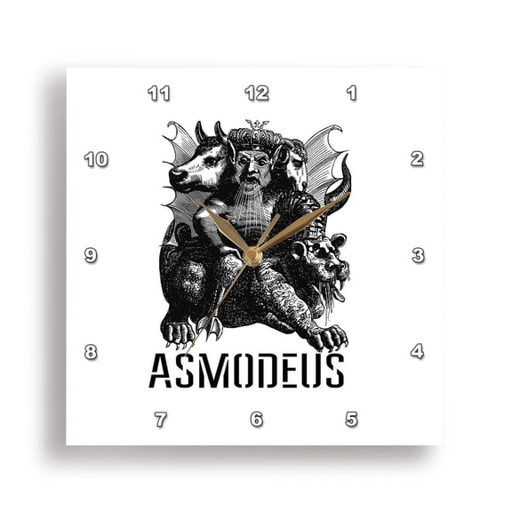 3dRose, Asmodeus Devil Personification Illustration Dictionnaire Infernal, 10x10 Wall Clock