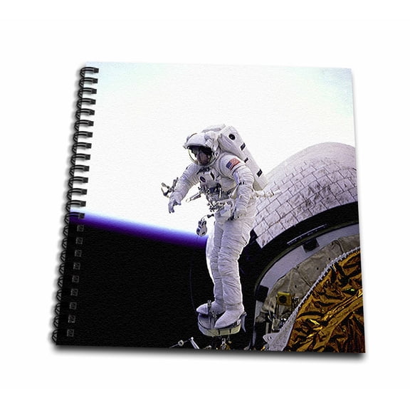 3dRose, Astronauts and Rockets - Astronaut Standing on the Edge, Drawing Book 8 x 8 inch