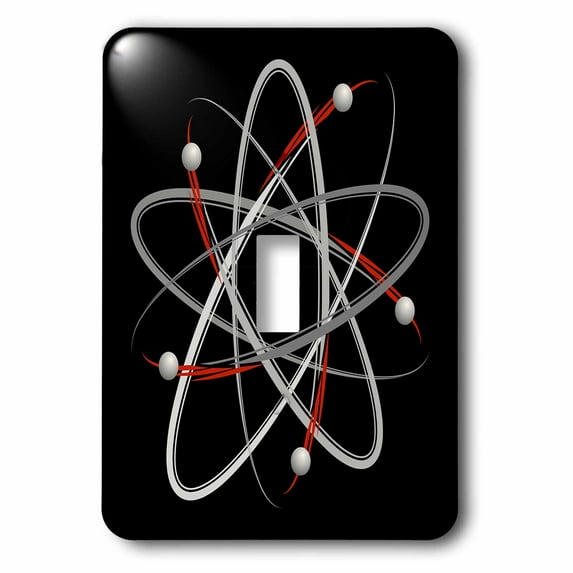 3dRose, Atom Symbol on black bacground, single toggle switch