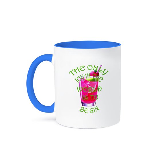 3drose, Atomic Fifties Inspired Martinis in Grey, Orange, Cream and Red, 11oz Two-tone Blue Mug