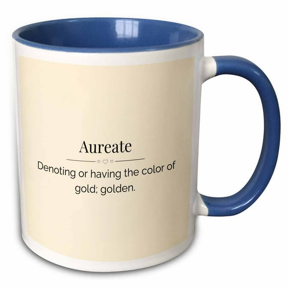 3drose, Aureate and Its Meaning Typography, 15oz Two-tone Blue Mug
