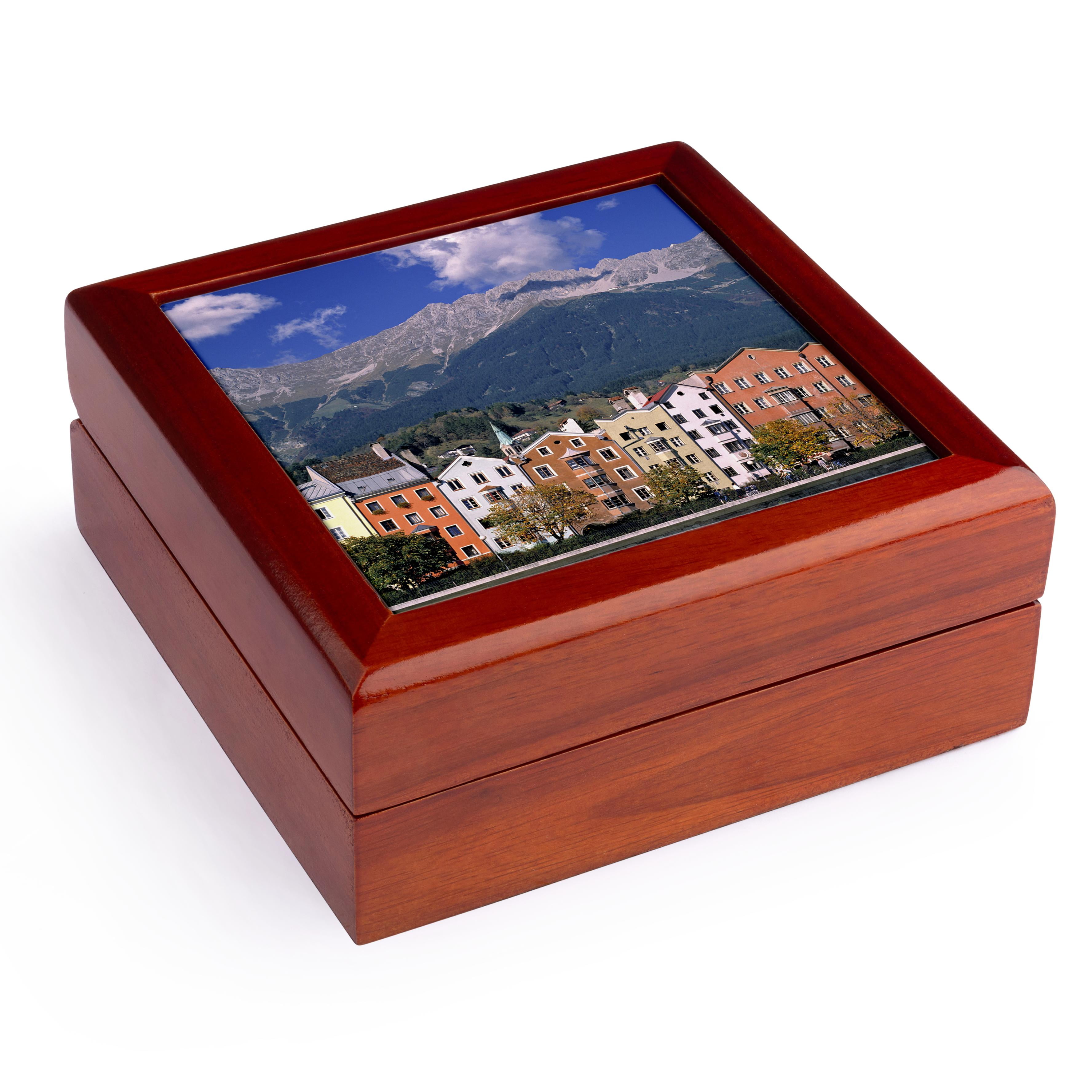 3dRose, Austria, Innsbruck, Village along the Inn River-EU03 RER0016 - Ric Ergenbright, Jewelry Box 5.5x5.5 inch with 4 inch tile
