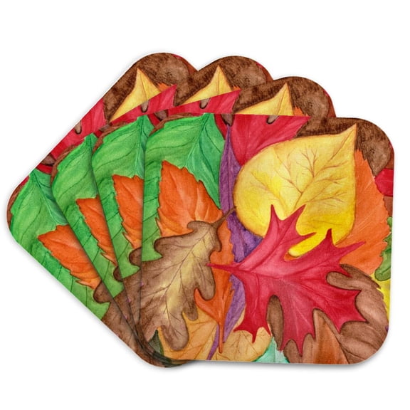 3drose, Autumn Leaves, Set of 4 Coasters - Soft