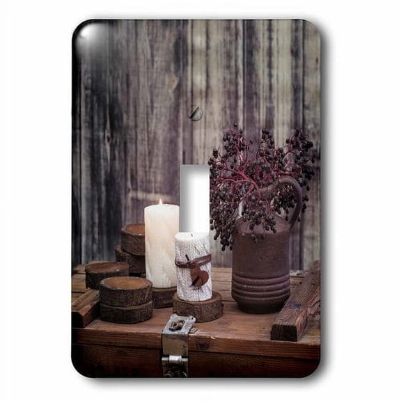 3dRose, Autumn Still life with candles, single toggle switch
