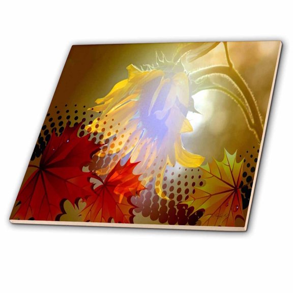 3dRose, Autumn Sunflower, 8 Inch Ceramic Tile
