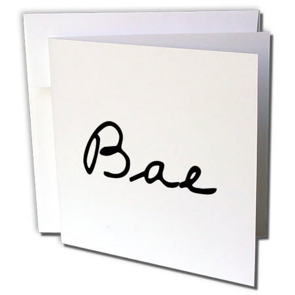 3dRose, BAE Script, 1 Greeting Card with envelope