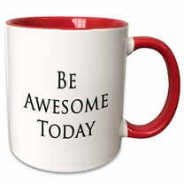 3drose, Be Awesome Today, 15oz Two-tone Red Mug