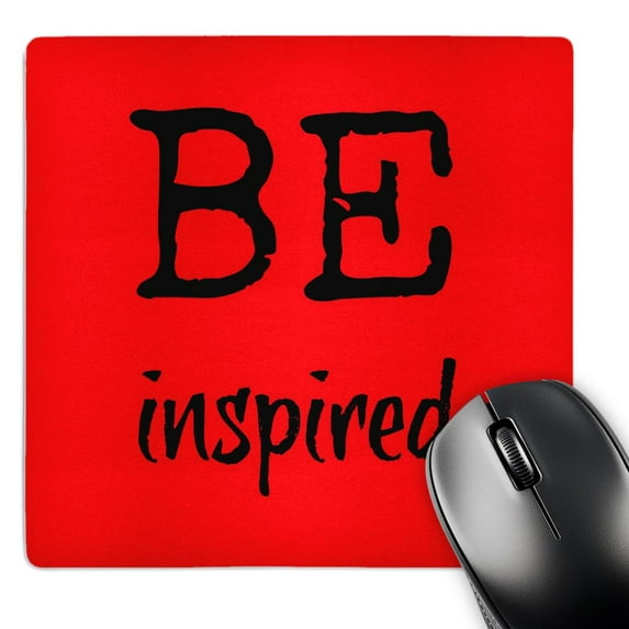 3dRose, BE inspired, red background, MousePad