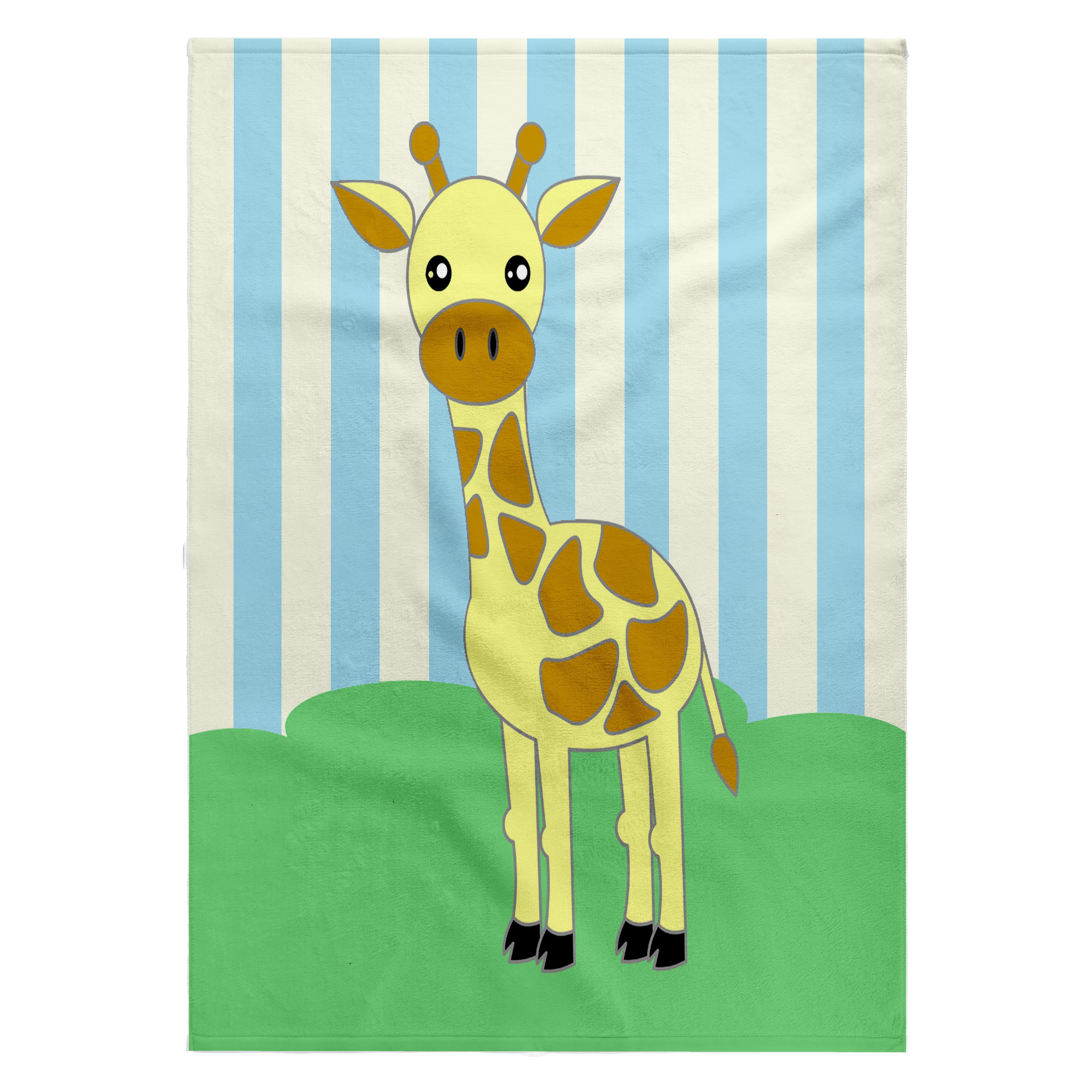 3dRose, Baby Animals Blue Giraffe, 22x30 Bath Hand Pool Towel